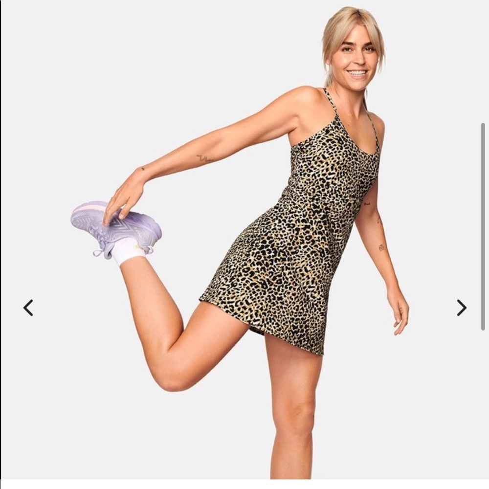 Outdoor voices exercise dress leopard size SMALL